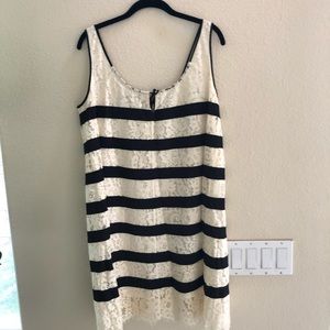 BCBG “Agustin” Striped Lace Tunic Dress